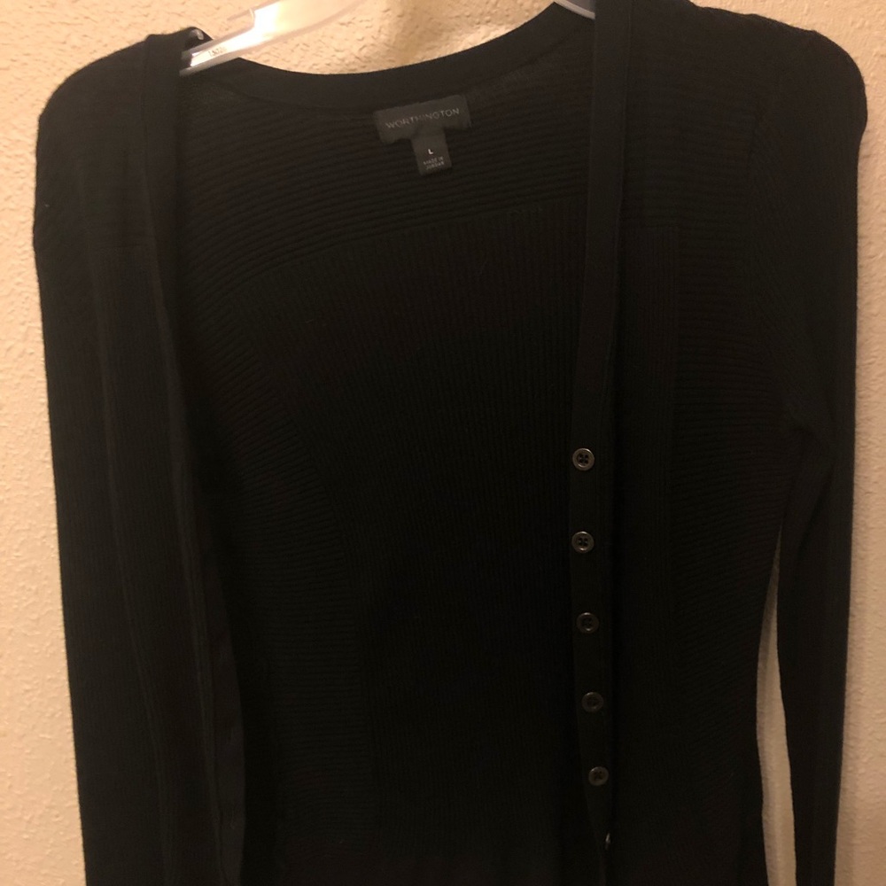 Black Knit Cardigan - Size: Medium